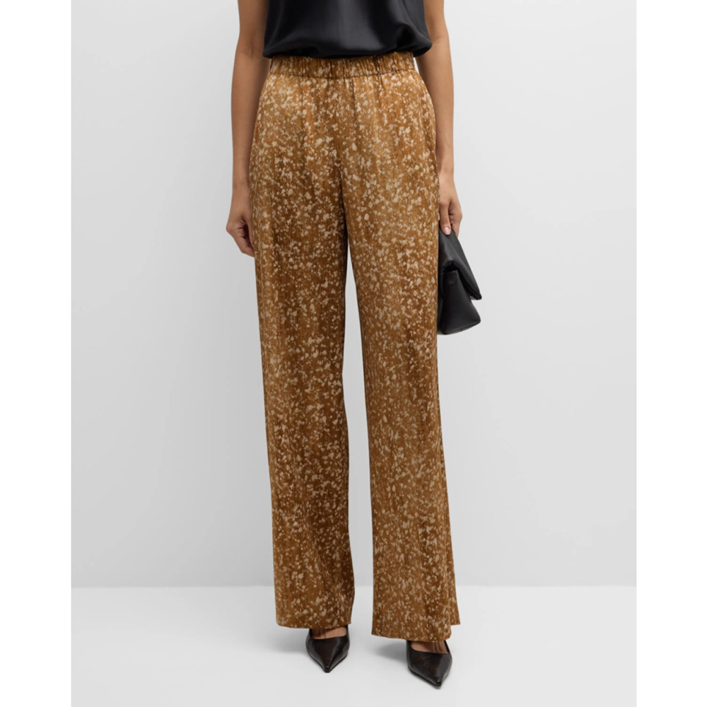 NWT Lafayette 148 New York Riverside Straight-Leg Silk Twill Pants $998 - Size M